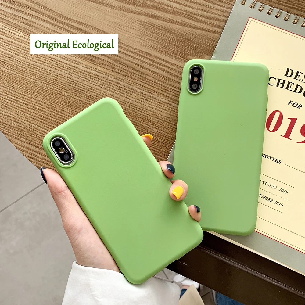 Matte Silicone Soft Case for iPhone X XR XS Max Original Eco Green Phone Protective Cover iPhone 5 5s 5c 6 6s Plus 7 8 Plus Case (1)