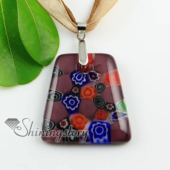 

echelon glitter millefiori lampwork murano Italian venetian handmade glass necklaces pendants cheap fashion jewellery
