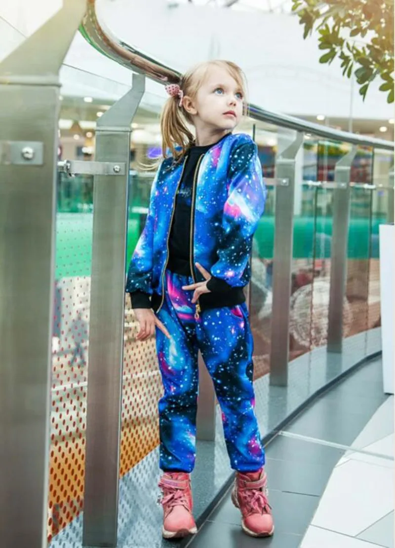 2019 Autumn Girls Clothing Sets Children Tracksuit Fashion Zipper Coat And Pant Set Kids Clothes Set Carnival Girl Sports Suit  (4)