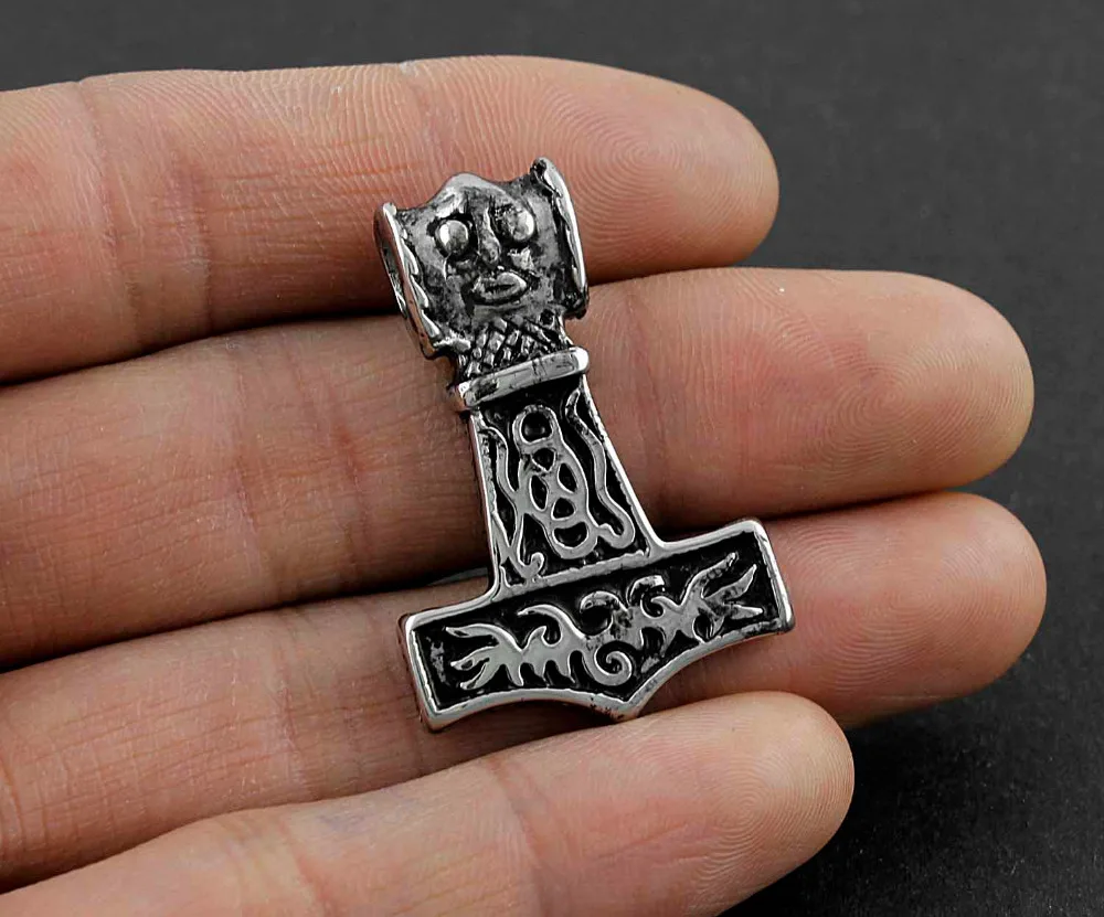 Кулон из нержавеющей стали Thors Hammer MJOLNIR NORSE VIKING GOD ожерелье с героями мифологии для