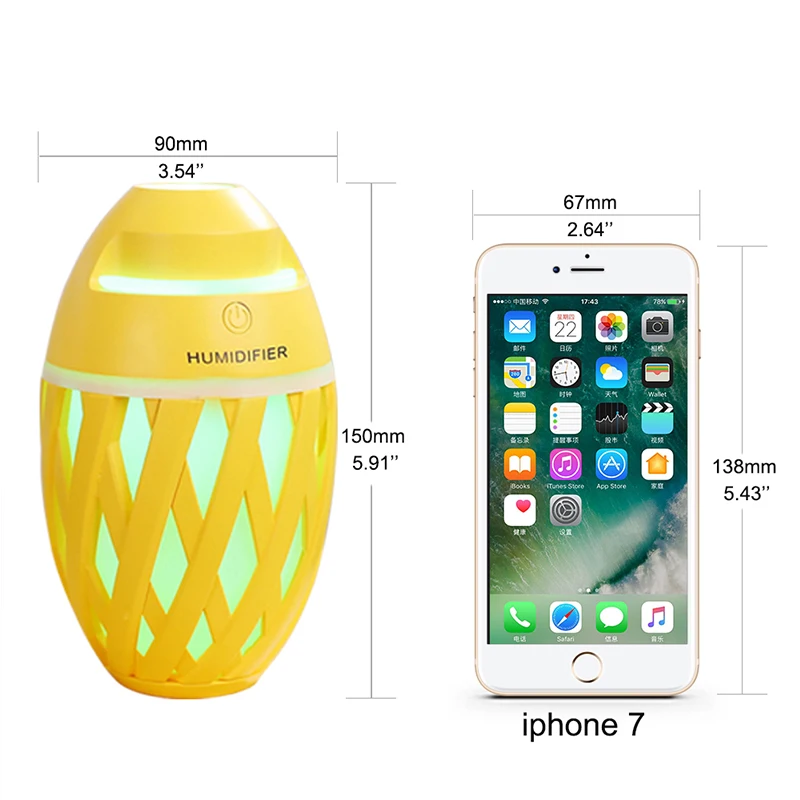 TOMNEW 320ML Mini Cool Air Humidifier USB Portable Ultrasonic Olive Air Cleaner Diffuser with LED Light for Home Office or Car