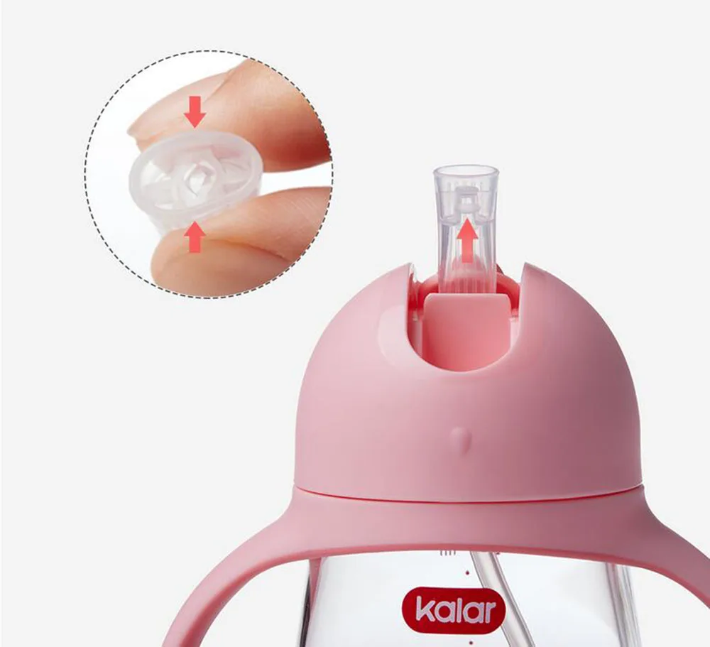 Xiaomi Kalar Cute Kids Water Bottle BPA Free Triatan With Straw Children Training Cup My Drink Bottles With Handle Sport Kettle (6)