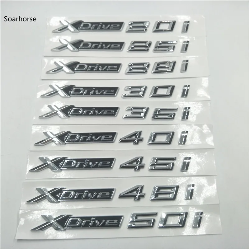 

Chrome ABS Trunk Number Letters Badge Emblems Sticker for BMW XDrive 20i 25i 28i 30i 35i 40i 45i 48i 50i