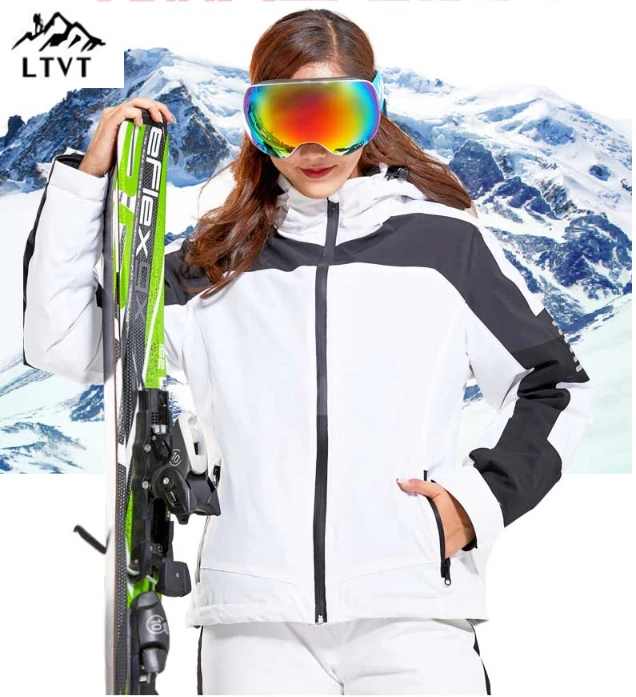 LTVT женский лыжный костюм с двойным бортом, пара, одиночный двойной борд, водонепроницаемый толстый подвесной ремень, съемный тонкий облегающий женский лыжный комплект