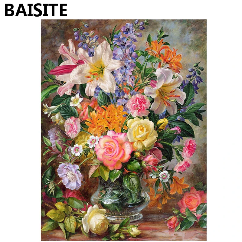 

BAISITE DIY Acrylic Painting By Numbers Hand Painted Canvas Modern Wall Picture For Living Room Home Decor Wall Art