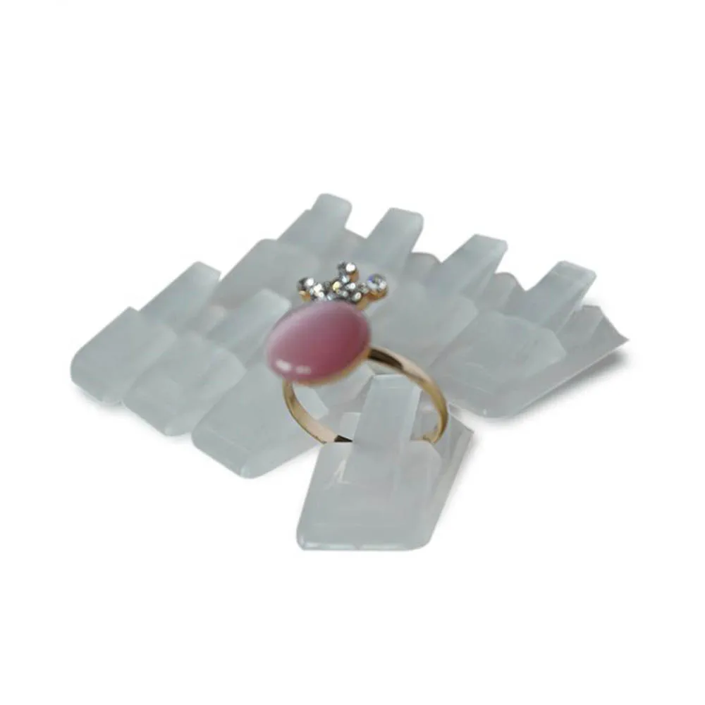 Wholesale 20Pcs/Lot Frosted Plastic Ring Display Holder Mini Ring