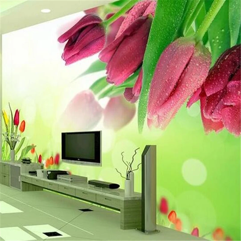 

Customize size High Quickly HD mural 3d wallpaper seiling Tulip pattern mew europe papel de parede photo wallpaper
