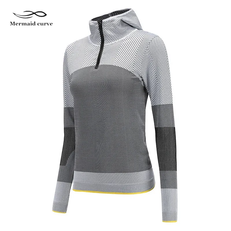 

Mermaid Curve Women Gym Letter Loose Sport T Shirt Fitness Women Crop Yoga Tops Outdoor Polyester Fabric Running T-shirts