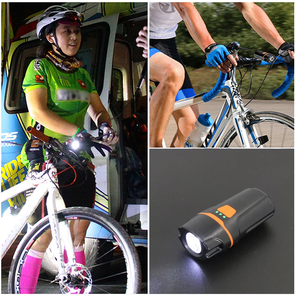 Discount Waterproof Bicycle Bike Front Light Rechargeable Light Cycling Bike Flashlight Headlight Lamp Power Bank Riding Accessories 3