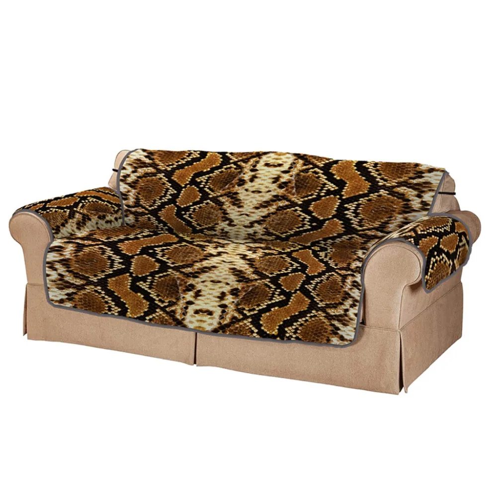 Змеиный узор питон Viperidae анти-скольжение Стеганный диван-крышка стул собака детский коврик мебель протектор Африка
