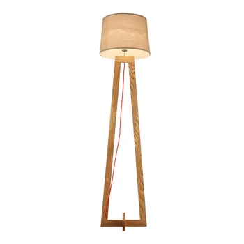 

Hand Crafted Minimalism Europe Original Wood Linen Led E27 Floor Lamp for Living Room Bedroom H 160cm AC 80-265V 1715
