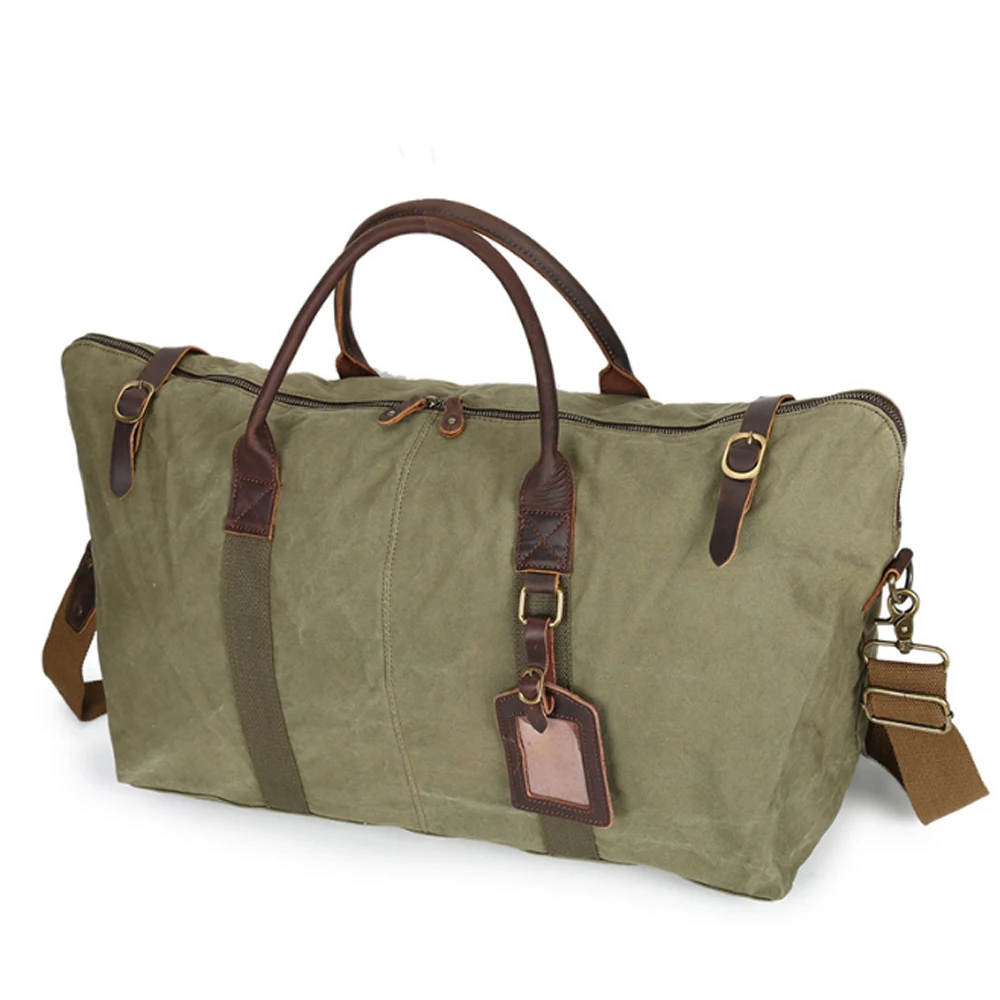 

2018 New Travel Bag Fashion Man Big-capacity Canvas Bag Retro Khaki/Military Green Multi-function Crossbody Luggage Bag
