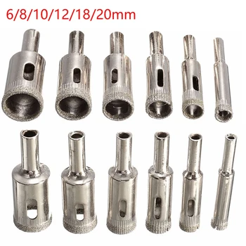 

Diamond Coated Core Hole Saw Drill Bit Set Tools for Tiles Marble Glass Ceramic 6mm/8mm/10mm/12mm/18mm/20mm