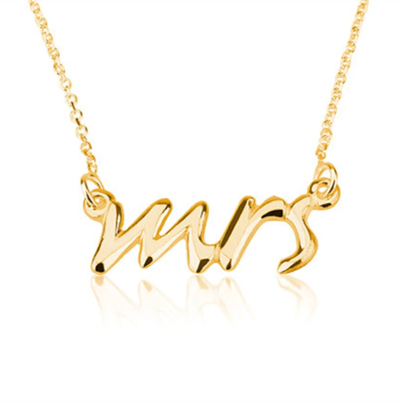 

Fashion Dainty Mrs Necklace Tiny Love Alphabet Letter Necklaces Simple Word Initial Necklaces for Wedding Gift