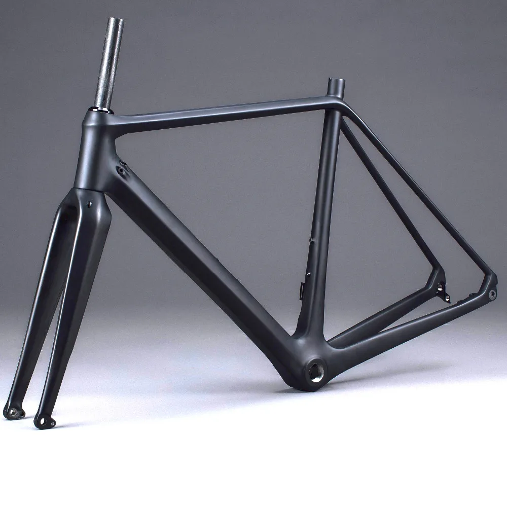 Flash Deal Carbon Fiber Grave Disc Brake Cyclocross Flat Mount Bicycle Frame 700*42C Road Frame BB86 Availabe FM279 Hongfu 5