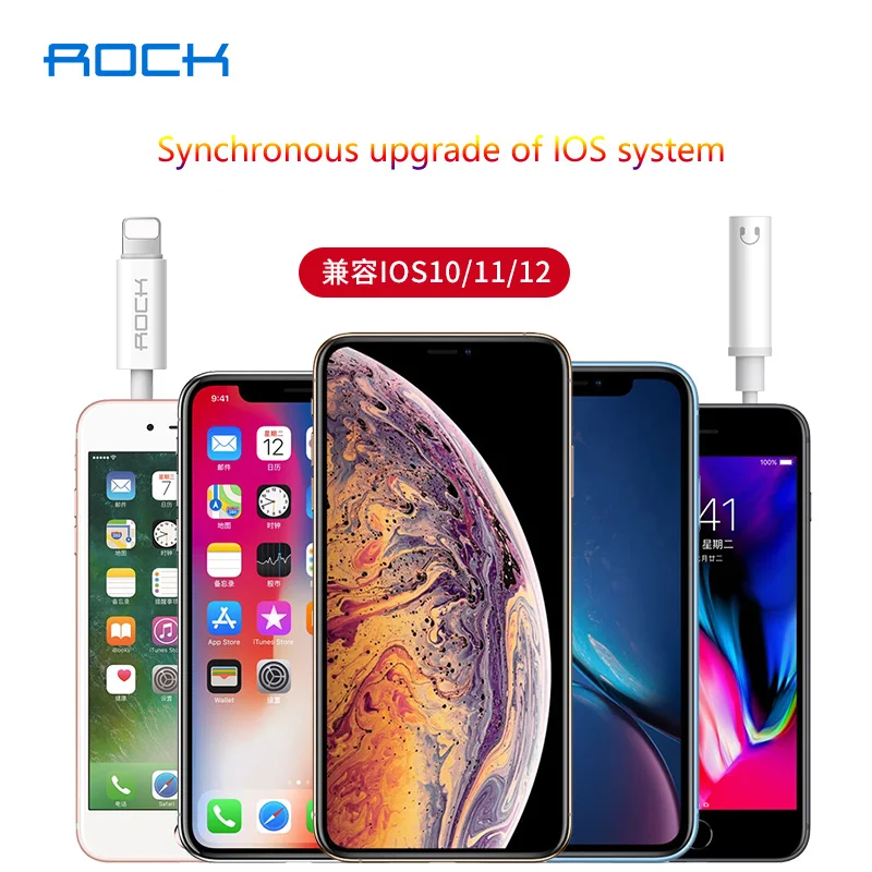 Rock для lightning/3,5 мм разъем для наушников адаптер аудио конвертер для apple iPhone xs mx xr x 8 7 plus 8-контактный кабель aux