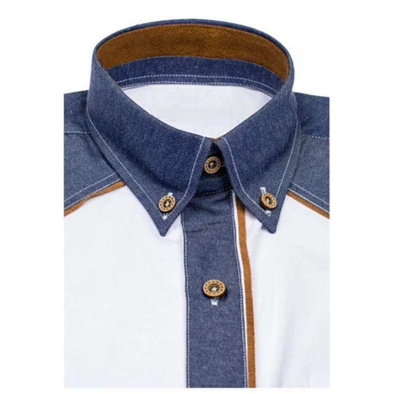 Men's Shirts Fashion Denim Short Sleeve Formal Shirts Man Casual Summer Clothing Tops Brand Slim Cotton Plus Size Male Shirts
