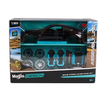 

Maisto 1:24 2015 ford mustang gt black assemble car diecast kits vehicle model diecast mannal toy car model for car fans 39305