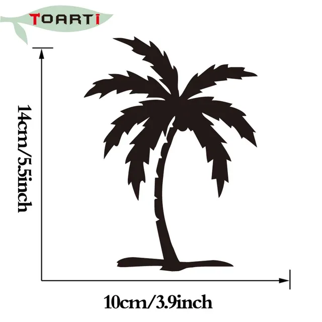 Buy 10*14CM Ocean Beach Palm Tree Car Stickers Vinyl