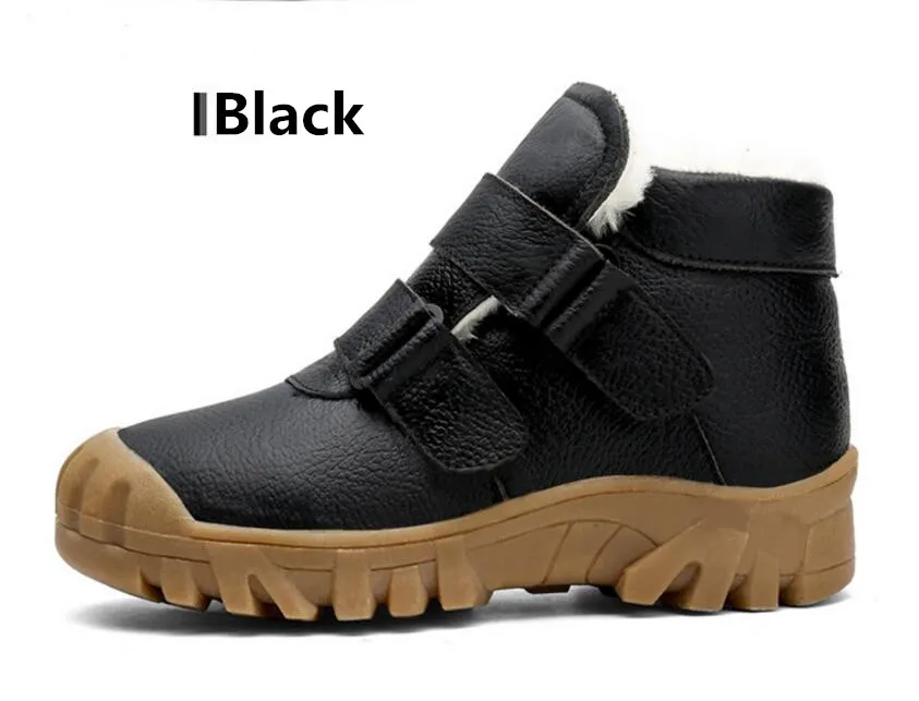 kids genuine leather snow boots-12