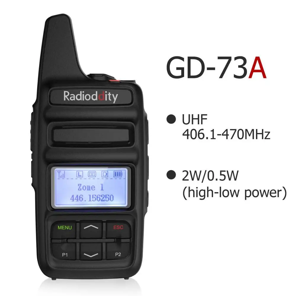 Радиодность GD-73 A/E мини DMR UHF/PMR IP54 USB программа и зарядка 2600 мАч SMS точка доступа использовать 2 Вт 0,5 Вт пользовательский ключ двухстороннее радио - Цвет: GD-73A (UHF Version)