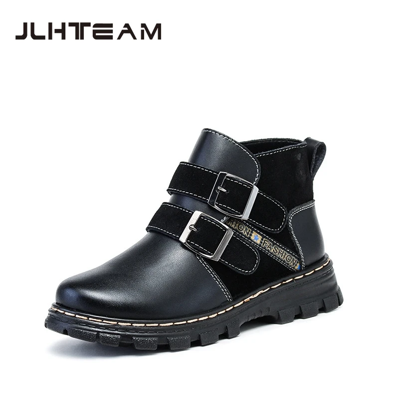 2016 new snow boots warm boots shoes children boys and girls fashion winter plush leather blue