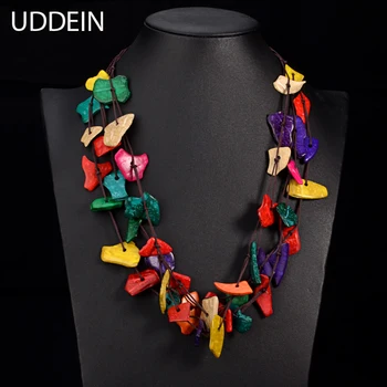 UDDEIN Bohemian jewelry woman vintage long necklace & pendant wood statement collier maxi necklace accessories big order price