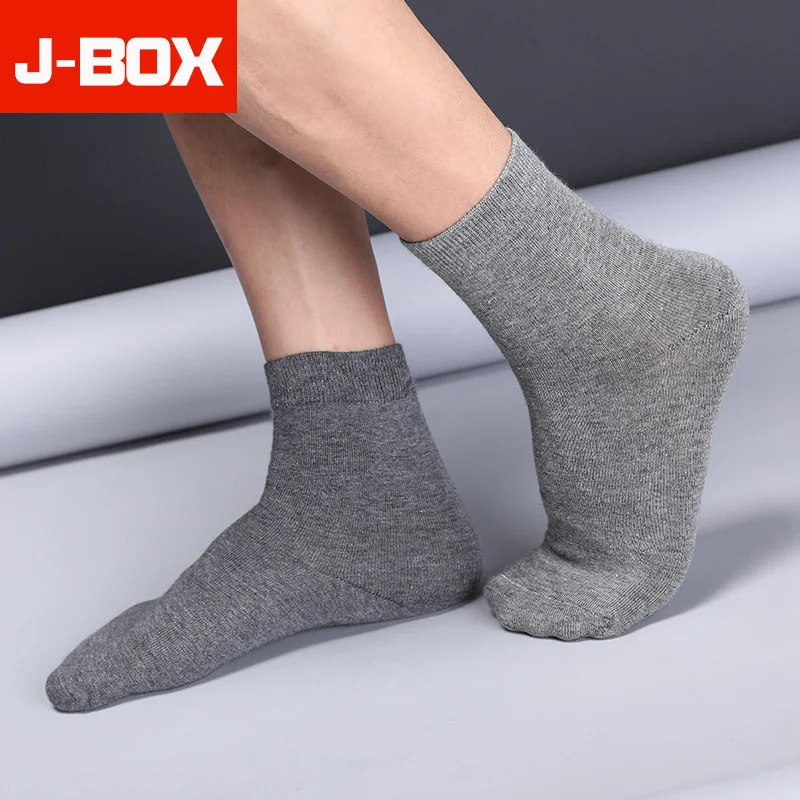 Casual Men's Business Socks For Men Cotton Brand Crew Black White Gray