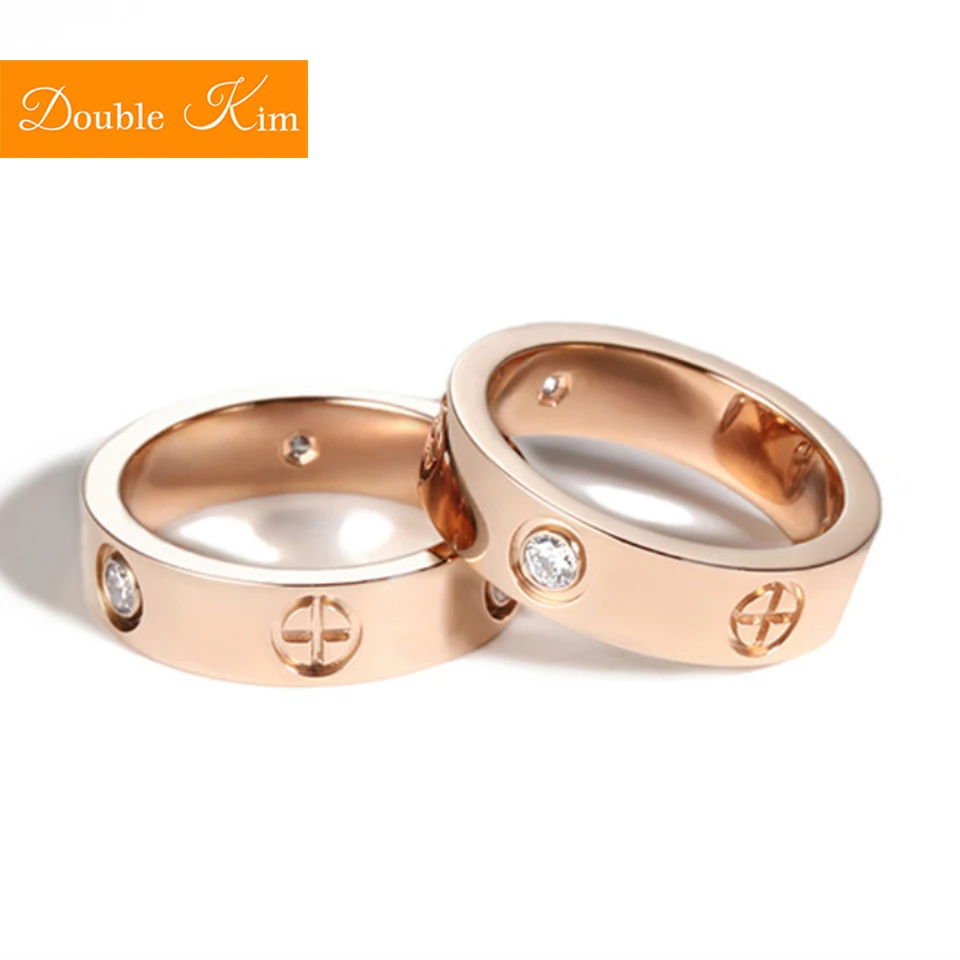 

Lovers' Couple Rings Concise Style Rose Gold Color Ring Romantic engagement Valentine's day Birthday Gift Fashion Women Jewelry