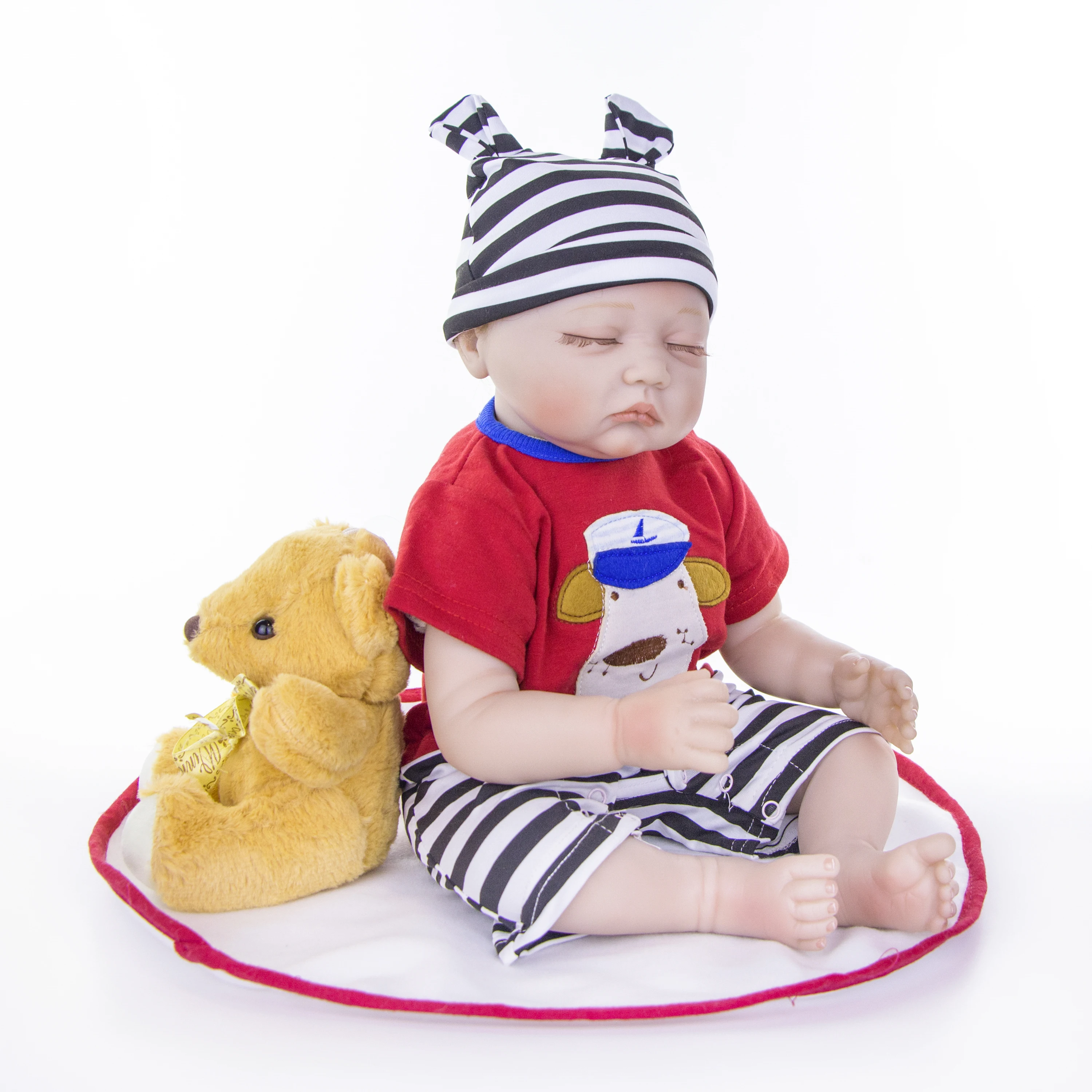 KEIUMI Reborn Baby Doll 55 см Реалистичная Спящая Мягкая силиконовая кукла Boneca Menino для детей