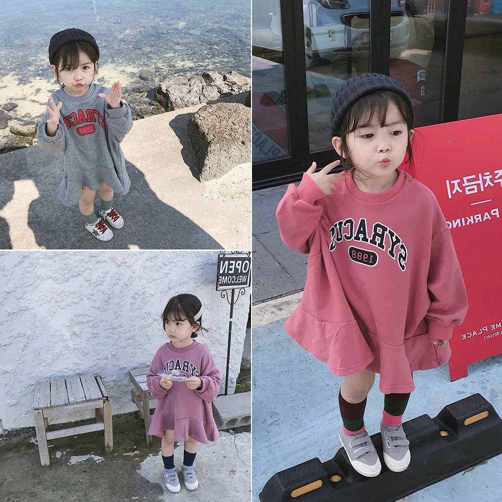 

2018 Autumn New Arrival korean version cotton Loose style all-match casual Letters printed hoodie for cute fashion baby girls
