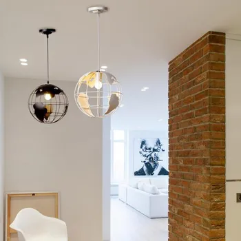 

Free shipping American retro Iron Chandelier Restaurant lamp coffee bar creative desk lamp Study clothing store globe Chandelier