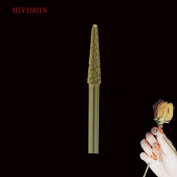 

HIVISOIN- 4pcs-Carbide Nail Drill Bit - Small Cone Bit - (60090080) Gold