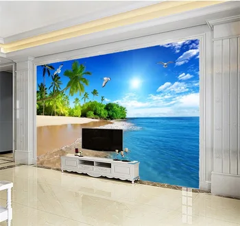 

Custom Photo Wallpaper 3D Beautiful Coastline Landscape TV Background Wall Wallpaper Mural