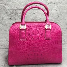 Подлинная крокодиловая кожа женская сумочка из натуральной кожи аллигатора Женская Оранжевая Сумочка длинный ремень женская сумка на одно плечо