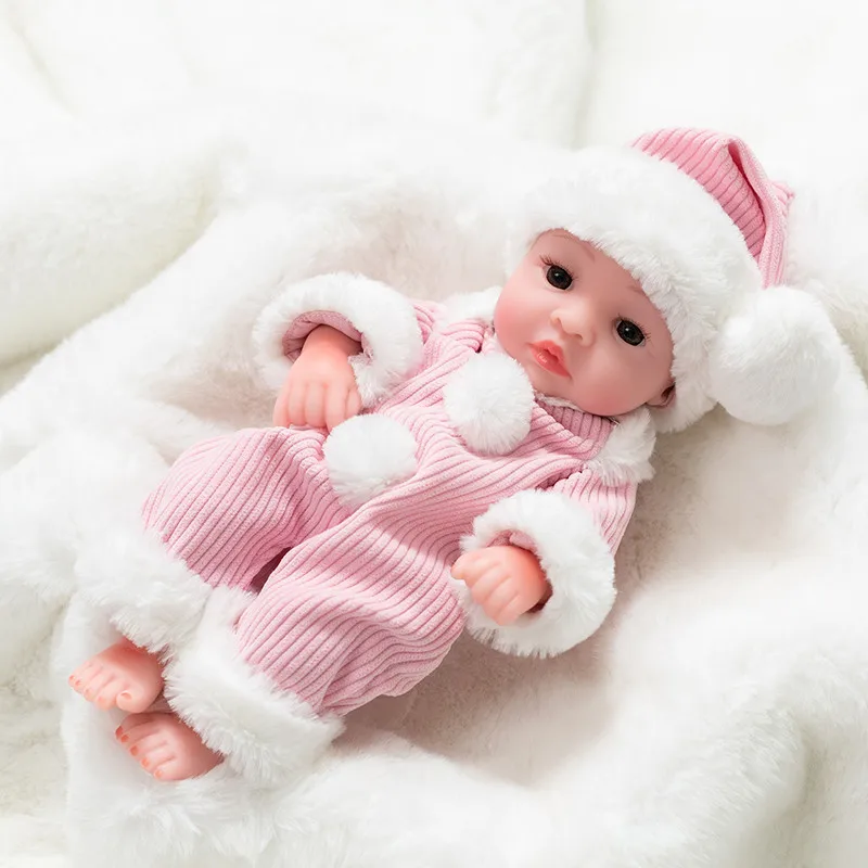 Reborn Baby Doll 10 дюймов полный винил реалистичные детские развивающие красивые игрушки для ванной дети Playmate милый Bebe Reborn - Цвет: girl