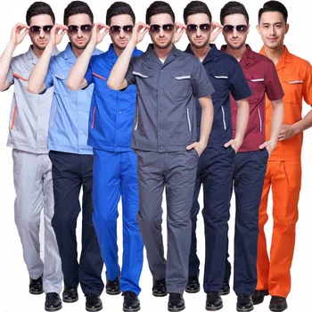

(10 set-Shirt&Pant) engineer worker wear auto service uniform gas station clothes factory work uniform
