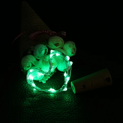 1 м 2 м DIY декоративный светильник, медная проволока, шнурок, сказочный светильник s для стеклянной бутылки, гирлянда, Рождественское украшение, лампа - Испускаемый цвет: Зеленый