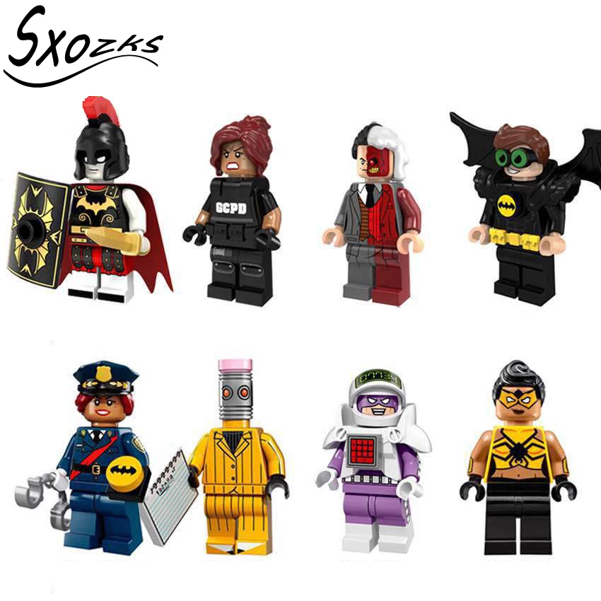 

Super Heroe Avenger Robin Eraser Roman Batman Penguin Clown girl Riddle person Two-Face Gordon computer Building Blocks toy JM53