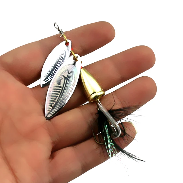 7.8cm 11g Metal Spinner Spoon Hard Baits Rotated Double Sequins Fishing  Spinner Pike Bass Carp