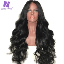 Luffy Body Wave Glueless Lace Front Wig Human Hair With Baby Hair Brazilian Non Remy Hair Pre Plucked Hairline Bleached Knots