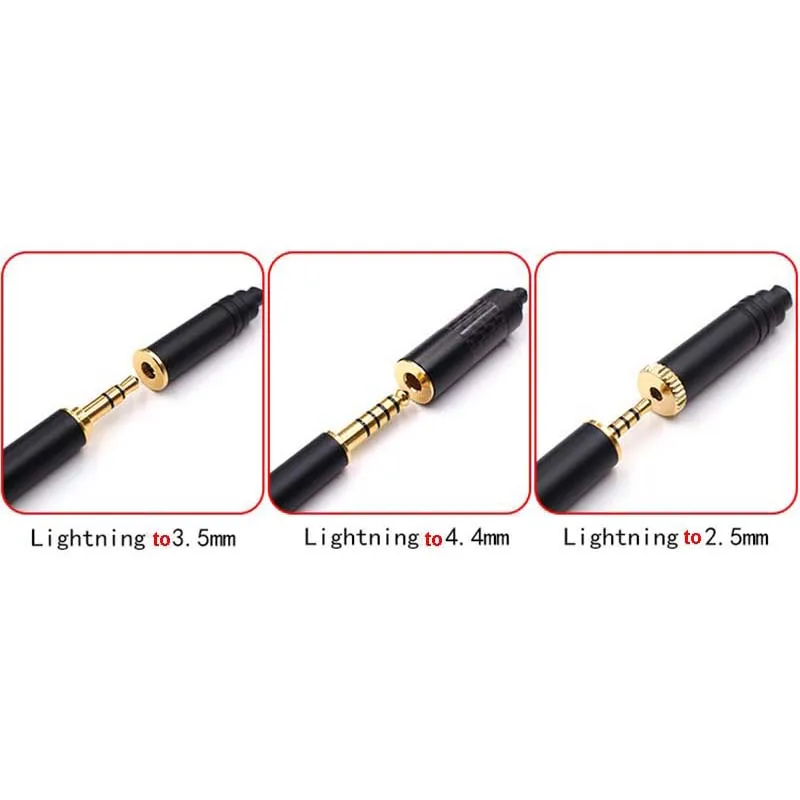 Lusya sterling silver Headphone Adapter For iPhone 7 8 X AUX Adapter For Lightning To 3 5mm 4 4mm 2 5mm Female T0749