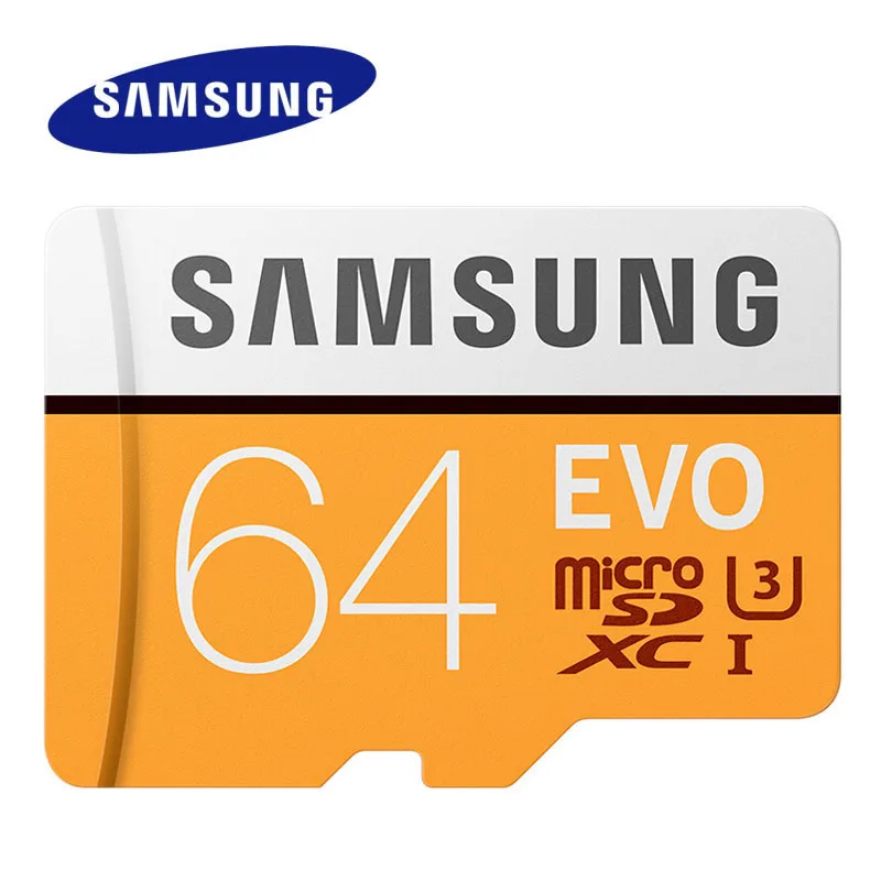 MicroSD карта SAMSUNG EVO 32 Гб 64 Гб 128 Гб класс 10 карта памяти microSDXC UHS-I TF флэш-карта 4K HD с адаптером - Емкость: 64GB