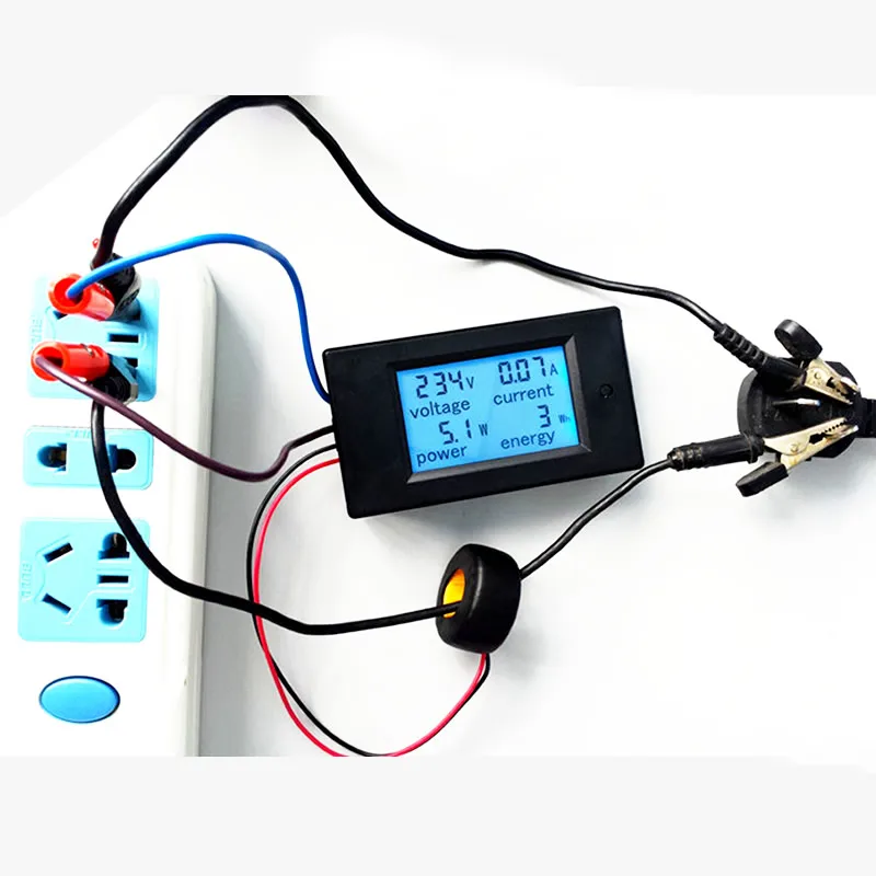 Цифровой измеритель напряжения переменного тока 100A/80~ 260 В счетчик энергии Вольтметр Амперметр монитор светодиодной панели CT соединение измеритель мощности