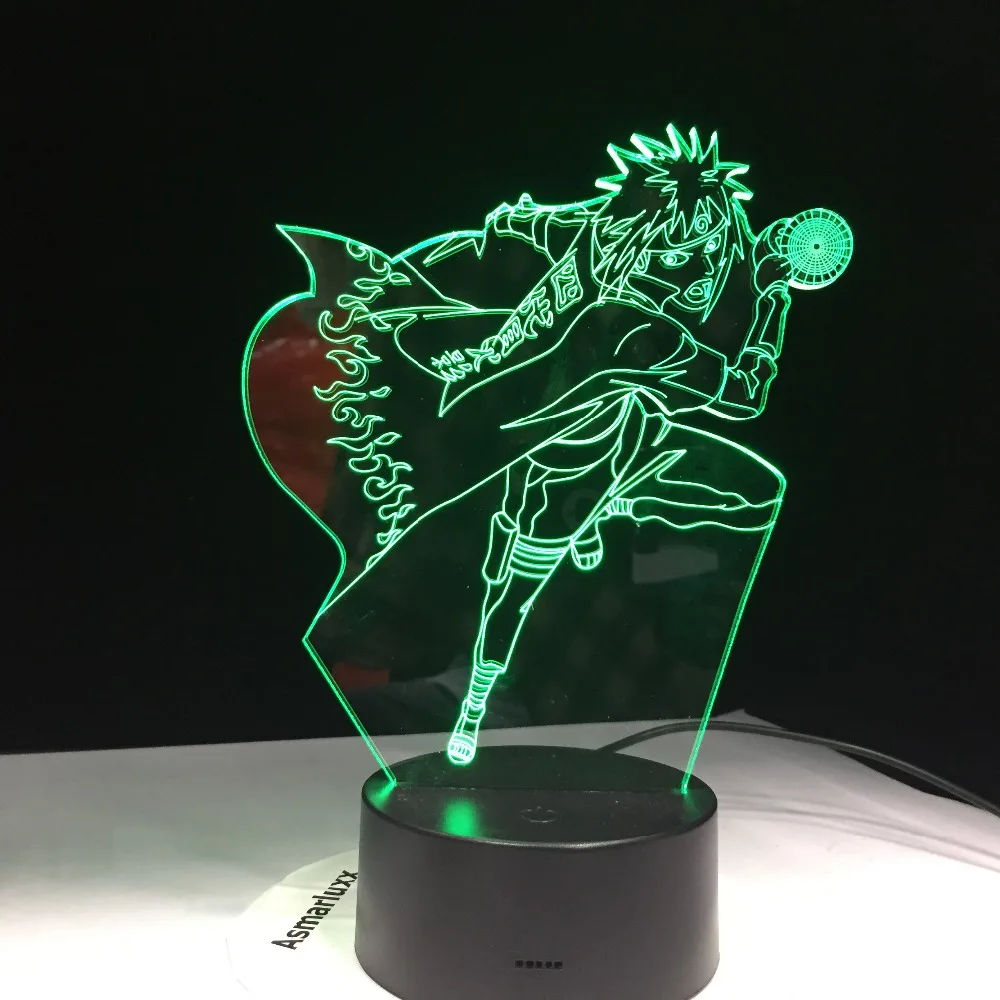 Сенсорный пульт Управление Shippuden Минато Наруто 3D светодио дный ночник Цвета изменение визуальную иллюзию настольная лампа USB украшения