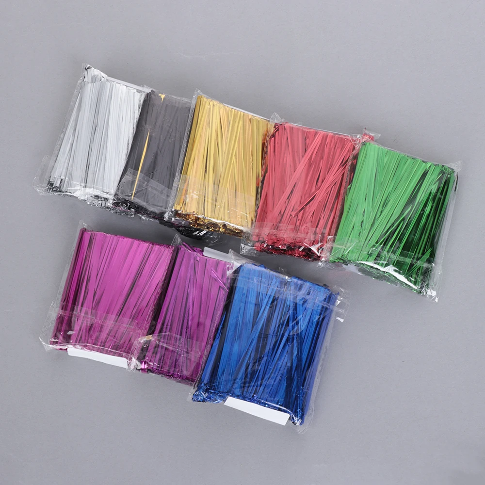 

800PCS/Pack New Metallic Twist Ties Wire Cellophane Bag Pack Sealing Steel Baking Wrapping Ligation Event & Party Supplies