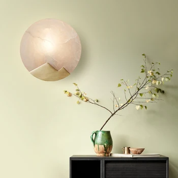 

Nordic Postmodern Designer Marble Lampsahde Brass Wall Sconce Light for Villa Restaurant Bar Living Room E14 Wall Sconce Lamp