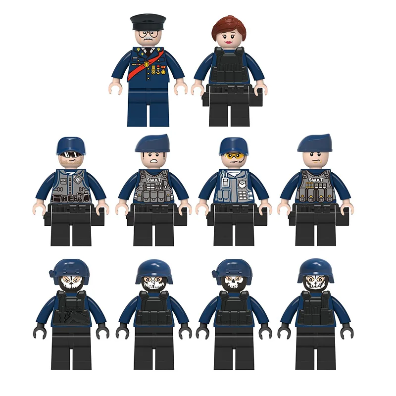 

10pcs SWAT Military Army World War 2 Navy Seals Special Forces Team Soldier Building Blocks Brick Figure Educational Toy Gift
