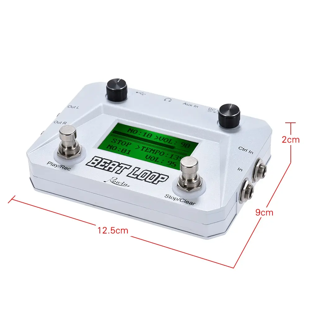 Rowin BEAT LOOP Loop студийная гитара напольный эффект Лупер Макс. 50 мин Время записи Встроенный 40 барабанных звуков