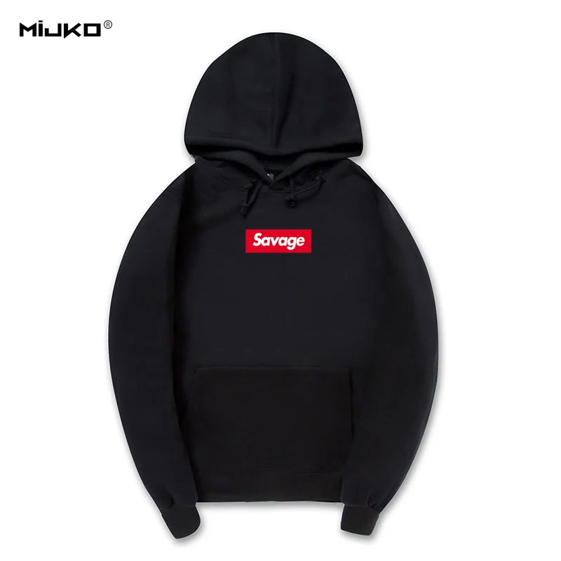 MIJKO Savage Hoodies Sweatshirt High Quality 1 1 Cotton Long Sleeves Hoody Savage Fashion Skateboard Suprem